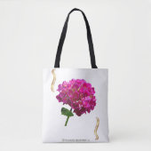 Hydrangea Bloei - Vintage Botanische Fuchsia Tote Bag (Voorkant)