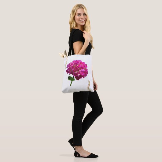 Hydrangea Bloei - Vintage Botanische Fuchsia Tote Bag (Op model)