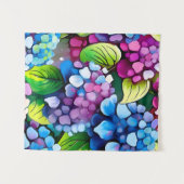 Hydrangea Bloem Abstracte Kunst Bloemen Kleurrijk Wandkleed (Voorkant (horizontaal))