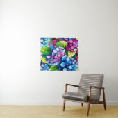 Hydrangea Bloem Abstracte Kunst Bloemen Kleurrijk Wandkleed (In Situ (horizontaal))