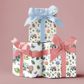 Hydrangea Bloem Blauw en Roze Set van 3 Inpakpapier Vel