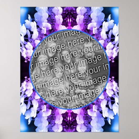 Hydrangea Bloem Getinte Frame Voeg Uw Foto Toe Poster (Voorkant)
