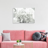 Hydrangea bloem in zwart en wit - meestal wit canvas afdruk (Insitu (Woonkamer))