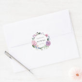 Hydrangea bloem krans bruiloft thema dank u ronde sticker (Envelop)