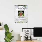 Hydrangea Bloem Levensviering Foto Funeral Poster (Thuiskantoor)