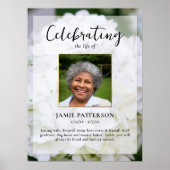 Hydrangea Bloem Levensviering Foto Funeral Poster (Voorkant)