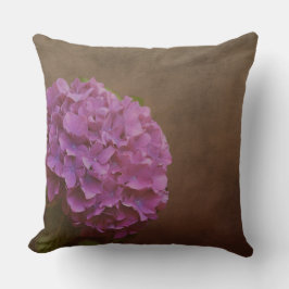 Hydrangea bloem met artistieke getextureerde achte kussen