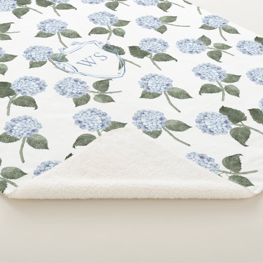 Hydrangea Bloem Monogram  Sherpa Deken (3/4)