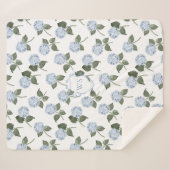 Hydrangea Bloem Monogram  Sherpa Deken (Voorkant (horizontaal))