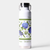 Hydrangea Bloem Ontwerp Gepersonaliseerd Waterfles (Voorkant)