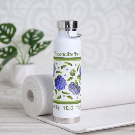 Hydrangea Bloem Ontwerp Gepersonaliseerd Waterfles (Yoga)