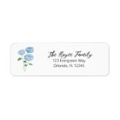 Hydrangea Bloem Schilderen Retour Adres Label (Voorkant)
