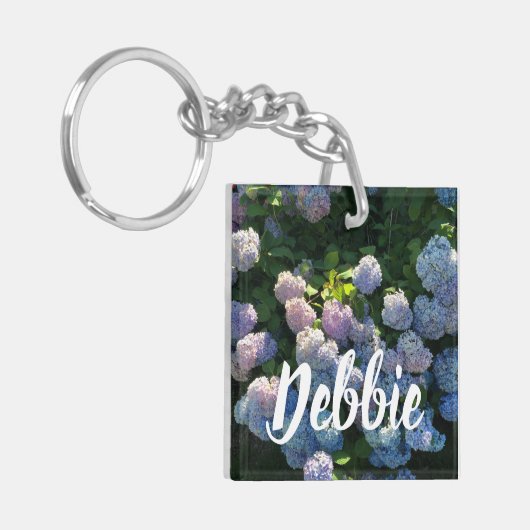 Hydrangea Bloem Sleutelhanger (Voorkant Links)