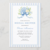 Hydrangea Bloem Streep Boog Bruidsfeest Kaart (Voorkant)