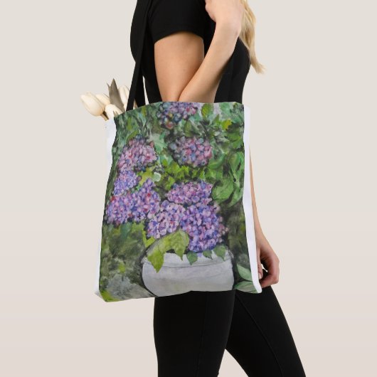Hydrangea Bloem Tote Tas (Dichtbij)