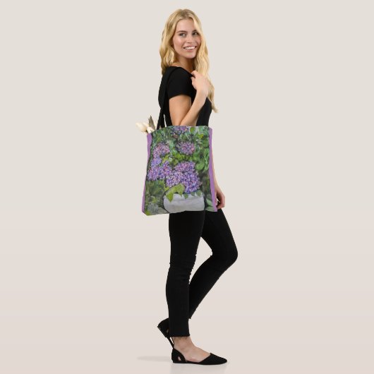 Hydrangea Bloem Tote Tas (Op model)