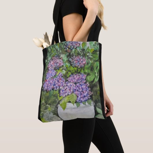 Hydrangea Bloem Tote Tas (Dichtbij)
