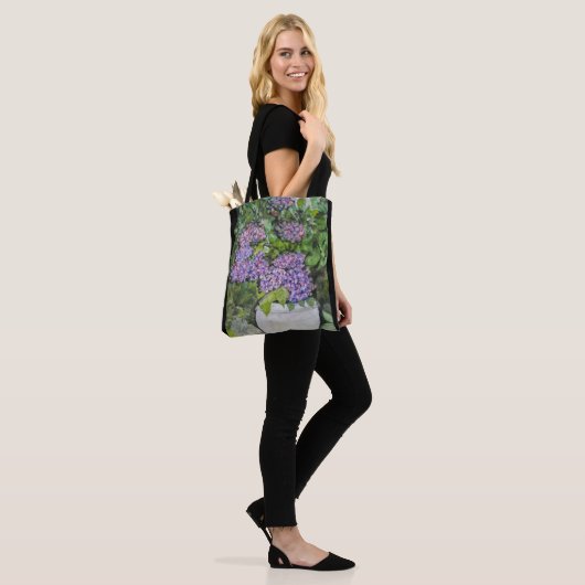 Hydrangea Bloem Tote Tas (Op model)