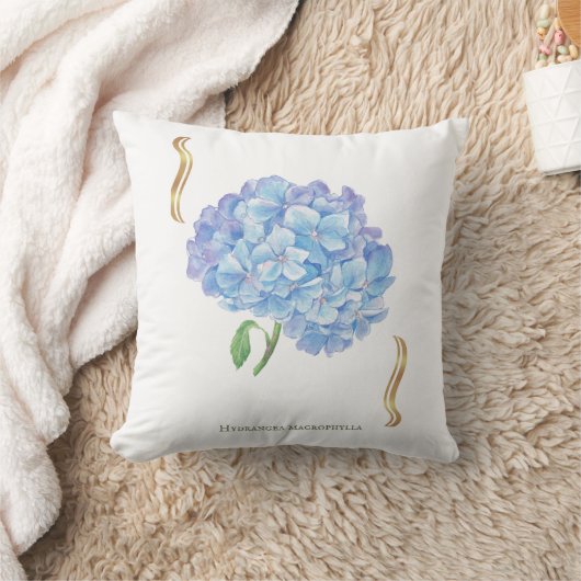 Hydrangea Bloem – Vintage Botanische Bloem Kussen (Deken)