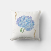 Hydrangea Bloem – Vintage Botanische Bloem Kussen (Voorkant)