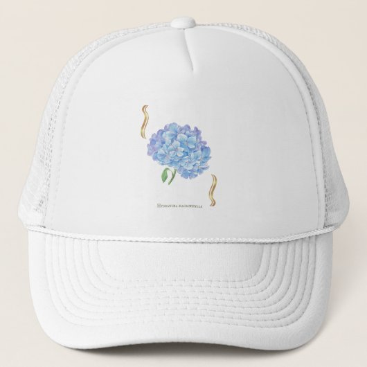 Hydrangea Bloem – Vintage Botanische Bloem Trucker Pet (Voorkant)