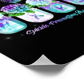 Hydrangea Bloem Vlinder Zelfmoord Preventie Awar Poster (Hoek)