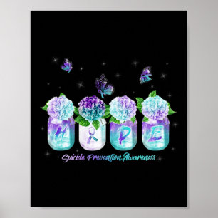 Hydrangea Bloem Vlinder Zelfmoord Preventie Awar Poster