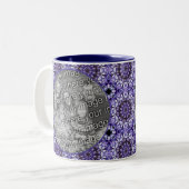 Hydrangea Bloemblaadjes Abstract Uw foto toevoegen Tweekleurige Koffiemok (Voorkant links)