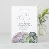 Hydrangea Bloemdouche Uitnodigingen (Staand voorkant)