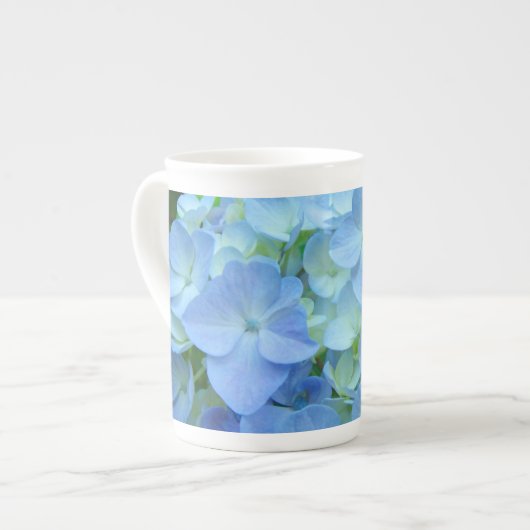 Hydrangea Bloemen Blauwe Bone China Mok (Links)