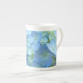 Hydrangea Bloemen Blauwe Bone China Mok (Voorkant rechts)