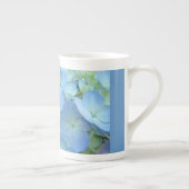 Hydrangea Bloemen Blauwe Bone China Mok (Rechts)