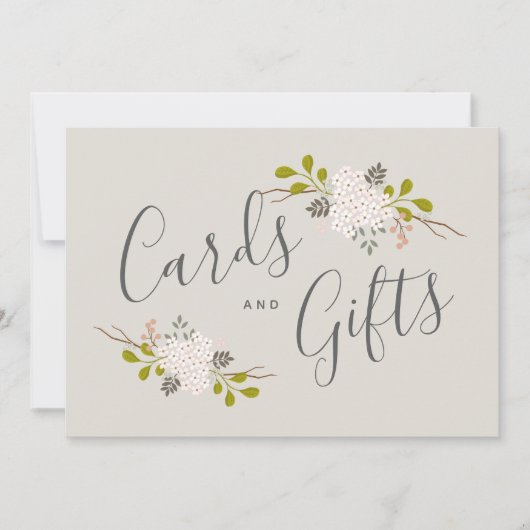 Hydrangea Bloemen Botanisch Trouwcadeau Tafelbordj Kaart (Voorkant)