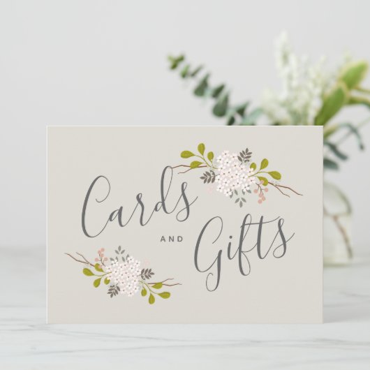 Hydrangea Bloemen Botanisch Trouwcadeau Tafelbordj Kaart (Staand voorkant)