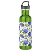 Hydrangea Bloemen Botanische Kunst Waterfles (Voorkant)