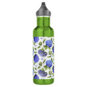 Hydrangea Bloemen Botanische Kunst Waterfles (Rechts)