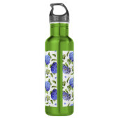 Hydrangea Bloemen Botanische Kunst Waterfles (Achterkant)