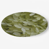 Hydrangea Bloemen Celadon Groen Papieren Bordje (Gekanteld)