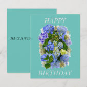 HYDRANGEA BLOEMEN GELUKKIGE VERJAARDAG (Voorkant / Achterkant)