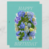 HYDRANGEA BLOEMEN GELUKKIGE VERJAARDAG (Voorkant / Achterkant)