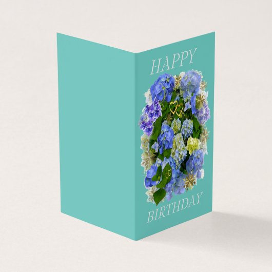 HYDRANGEA BLOEMEN GELUKKIGE VERJAARDAG KAART (Buitenkant)