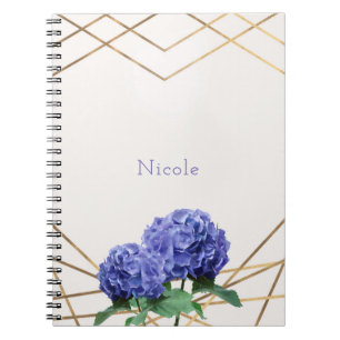 Hydrangea Bloemen & Goud Elegante Bloemige Custom Notitieboek