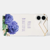 Hydrangea Bloemen & Goud Elegante Glam Gepersonali Case-Mate iPhone Case (Achterkant (horizontaal))