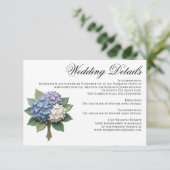 Hydrangea Bloemen Huwelijksdetails Kaart (Staand voorkant)