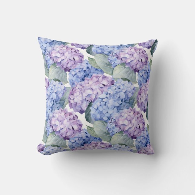 Hydrangea Bloemen Kussen (Voorkant)