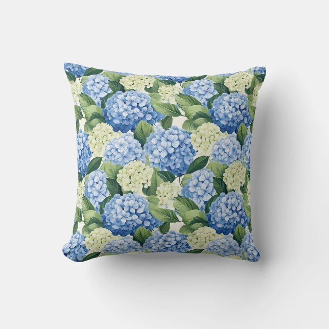 Hydrangea Bloemen Kussen (Voorkant)