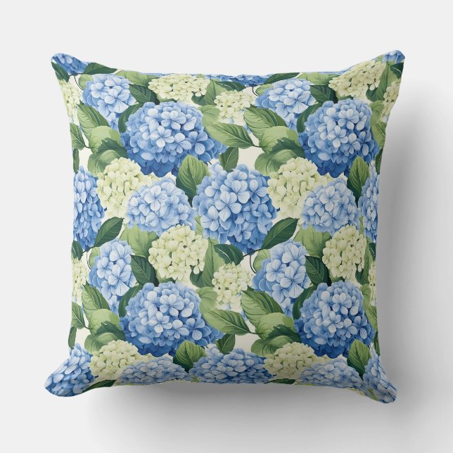 Hydrangea Bloemen Kussen (Voorkant)
