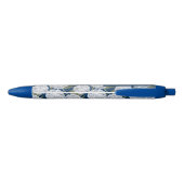 Hydrangea Bloemen Navy Blauwe Aangepaste Naam Zwarte Inkt Pen (Achterkant)