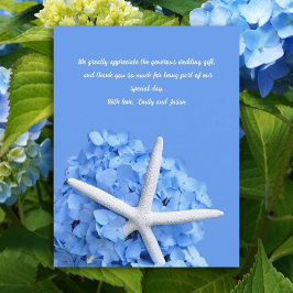 Hydrangea Bloemen Starfish Bruiloft Dank u Kaarten