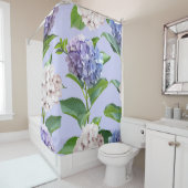 Hydrangea bloemen: veelkleurige bloemige textuur. douchegordijn (In situ)